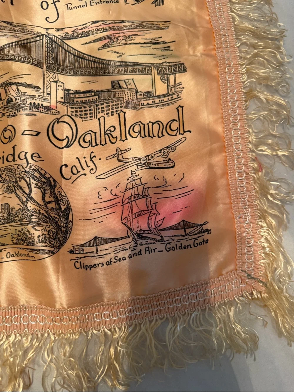 San Francisco - Oakland Souvenir Decorative Silk Pillow Cover